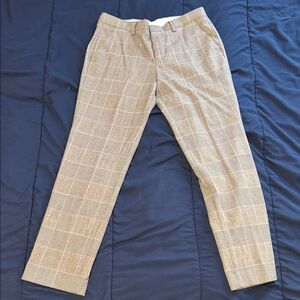 Express Men's Beige Checkered Dress Pants
